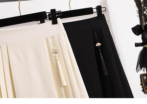 <span class=keywords><strong>2025</strong></span> mới Elegan màu rắn cao eo Trung Quốc cổ điển xếp li váy của phụ nữ - Product Image 4