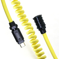 Kabel USB C Spiral Retractable 20Gbps Grosir, Kabel Data Kecepatan Tinggi Tipe-C, Logo Custom