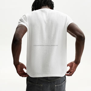 Camisetas de manga corta con cuello redondo de algodón 100% personalizadas para hombre, ropa de calle de 260g, camiseta teñida lisa con estampado Digital - Product Image 2