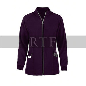 Classique col Mandarin infirmière uniforme gommage vestes pour femmes Zip avant avec taille élastique en gros brut fin pour la saison d'automne - Product Image 4