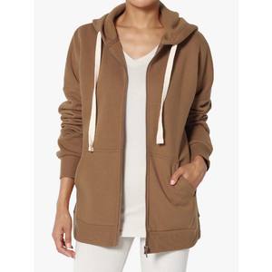 Sudadera Ligera Informal para Mujer, Manga Larga, Holgada, con Cierre Completo, Chaqueta de Color Sólido - Product Image 3