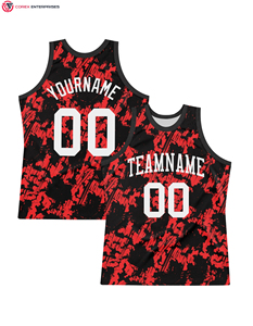 Maillots de basket-ball réversibles personnalisés unisexes en mesh respirant 100% polyester imprimés par transfert thermique - Product Image 1