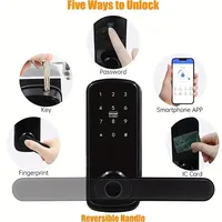 Serrure de porte numérique électronique intelligente, déverrouillage biométrique avancé par empreinte digitale, système de sécurité élevé, application Tuya, connexion Wi-Fi