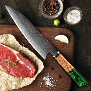 มีดเชฟเหล็กดามัสกัสมีดเชฟเหล็กญี่ปุ่นมีคมพิเศษบริการ OEM คุณภาพระดับพรีเมียมงานตามสั่ง - Product Image 5