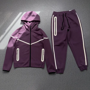 Fabricant personnalisé de survêtements imprimés d'hiver épais et vieillis, sweat à capuche zippé avec broderie vintage pour hommes, délavé à l'acide - Product Image 5