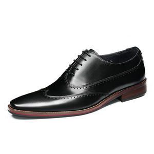Chaussures Oxford en cuir pour homme, classiques, formelles, à lacets, résistantes à l'usure, chaussures habillées - Product Image 1