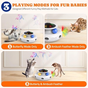 Jouets interactifs automatiques d'intérieur pour chatons avec balles à papillons flottants et <span class=keywords><strong>plumes</strong></span> à effaroucher - Product Image 3