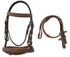 Snaffle Brida con brida acolchada Elevado Cavesson Flash Noseband Premium Genuino Mejor calidad Brida Elevado Cavesson Flash - Product Image 5