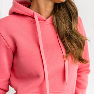 Sudadera con capucha gruesa de lana de algodón de alta calidad personalizada de fábrica al por mayor Y2k Color sólido en blanco de gran tamaño Hip Hop sudaderas con capucha de mujer - Product Image 6