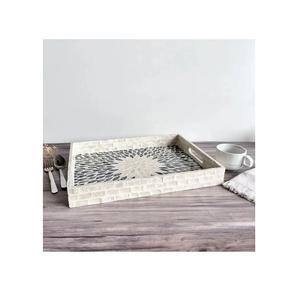 Personnalisé moderne et raisonnable prix nacre cuisine produits décoratifs fournitures nourriture et thé café plateau de service - Product Image 1