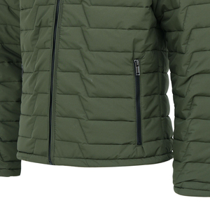 Personnalisable Olive imperméable doudoune hiver extérieur coupe-vent respirant col montant unisexe XL confortable toile fermeture éclair - Product Image 3