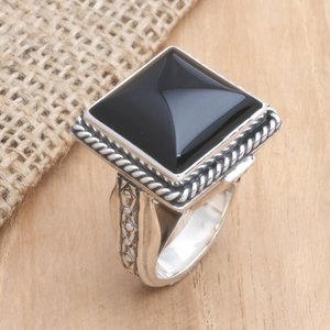 แหวนค็อกเทลโอนิกซ์สีเงินสเตอร์ลิงทำด้วยมือเครื่องประดับอัญมณีคลาสสิกแหวนแฟชั่นทางศาสนาคริสเตียนของขวัญขายส่ง925 - Product Image 2