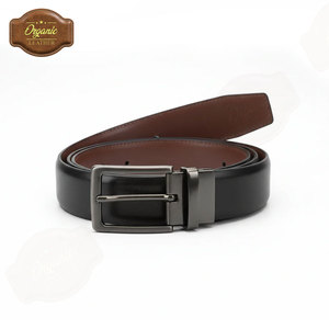 Cinturón de cuero de vaca de doble cara 2 en 1 para hombre, diseño ajustable, elegante y duradero, adecuado para uso informal, formal y diario. - Product Image 1