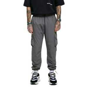 Pantalones Deportivos de Algodón para Hombre, Estilo Urbano, Cintura Elástica, Hip Hop, Lisos, Tejido, Tallas Grandes, Tipo Cargo - Product Image 3