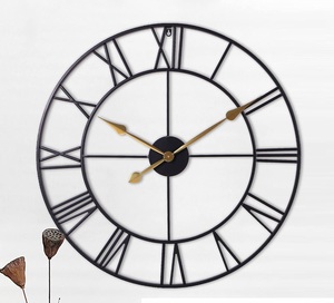Reloj de pared de Metal analógico moderno grande, diseño de arte pintado creativo de alta calidad, cristal de Sol de cuarzo para decoración de sala de estar - Product Image 5