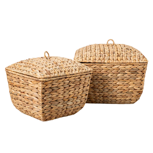 Cesta de Almacenamiento de Jacinto de Agua Más Vendida con Tapa, Cesta Tejida a Mano Natural, Conveniente para el Almacenamiento en la Cocina y el Hogar, de Vietnam - Product Image 3