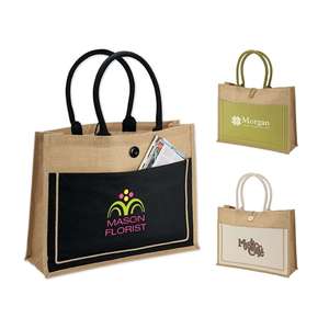 Camden Eco-Friendly <b>Natural</b> Jute Tote <b>Bag</b> Medium Size Reusable Cotton Screen Printed Beach <b>Bag</b> for Advertising Daily Use Gifts - Product Image 4