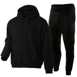Haut à capuche en polaire de travail et pantalon évasé empilé ensemble deux pièces tenue décontractée chaude pour l'hiver Streetwear sweats à capuche de mode - Product Image 3