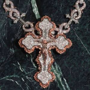 Trending White Gold Plated VVS Clarity Diamond Sterling Silver Custom Cross Charm Pendant HipHop Style Party Jewelry - Product Image 4