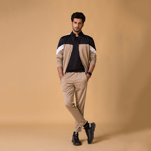 Ensembles de pantalons et sweat à capuche à col montant et fermeture éclair pour hommes survêtements d'hiver durables à bas prix pour adultes - Product Image 2