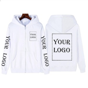 Votre propre conception marque Logo/image vestes zippées personnalisées unisexe bricolage imprimé sweat décontracté couleur unie sweat à capuche ample - Product Image 6