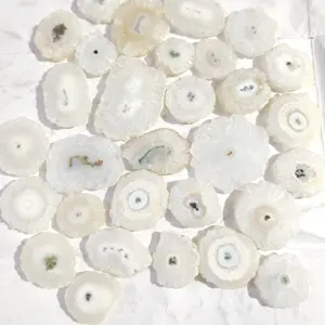 Zonne-Energie Eye Slice Gepolijste Edelsteen Natuurlijke Solar Quartz Plakjes Cabochon Hoge Kwaliteit Quartz Steen Bulk Product Leverancier