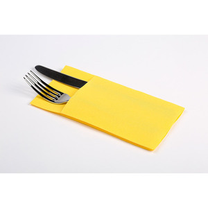 Serviettes de table Kanguro jaunes 40x40cm, format poche, 960 pièces, B2B - Product Image 1