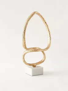 Bureau sur pied de haute qualité de qualité supérieure décoration de bureau et de tables en métal doré personnalisée avec base en marbre - Product Image 6