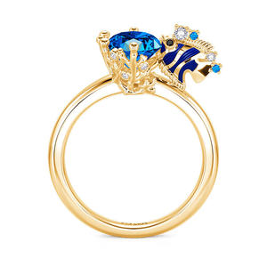 Jeulia Gold Plated Sterling Silver Hug Me Ocean Fish Cluster <b>Ring</b> - Product Image 1