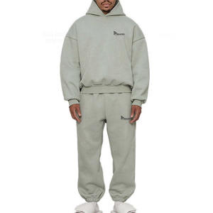 ชุดวอร์มปักลายสำหรับผู้ชายชุดใส่วิ่งมีฮู้ดแบบสวมหัวทรงโอเวอร์ไซส์กางเกงสเวตเตอร์แบบลำลองใส่ได้ทั้งชายและหญิง - Product Image 1