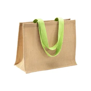 Borse in Juta Personalizzate con Manici Colorati, Gadget Promozionali Personalizzabili - Product Image 1