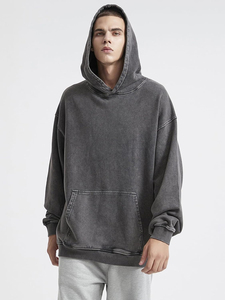 Sudadera con capucha lavada a la piedra en blanco al por mayor Sudadera con capucha lavada con ácido personalizada sudadera vintage sudaderas lavadas con serigrafía - Product Image 2