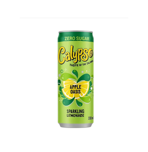 Venta al por mayor de limonada Calypso Zero Sugar Apple Oasis en latas de 330 ml, 24 latas por caja, 24 cajas por palé para un almacenamiento y logística eficientes. - Product Image 2