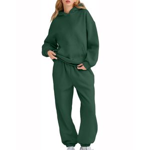 Chándal de mujer a granel al por mayor neutral con pantalones Jogger mínimo de dos piezas traje casual moderno para ropa de mujer diaria - Product Image 3