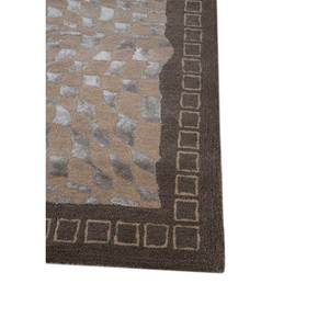 พรมขนสัตว์ผสมวิสโคสสีน้ำตาลเบจลายเรขาคณิตสำหรับห้องนั่งเล่น พรมปูพื้นทางเดิน รูปทรงสี่เหลี่ยมผืนผ้า ลายทาง รุ่น Tra-14697 - Product Image 4