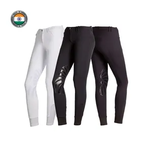 Latest Fashion Equestrian Clothing Comfortable Leather Breeches With Silicone <b>Knee</b> <b>Patch</b> Nylon Jodhpurs for Riding - Product Image 1