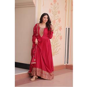 Robe Anarkali de créateur avec broderie et sequins, robe de mariée pour femmes, provenant d'un fournisseur indien - Product Image 1