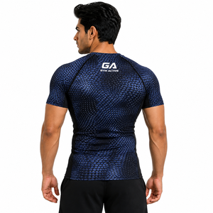 T-shirt de compression éco-responsable à manches longues pour homme, imprimé 3D sur le devant, pour le sport, la gym, le fitness, vêtements de sport personnalisés - Product Image 3