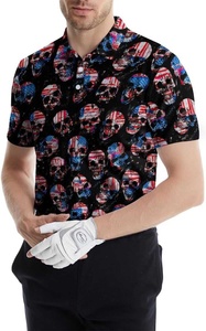Polos sublimados para hombres Polos que absorben la humedad Camisas patrióticas para hombres - Product Image 4