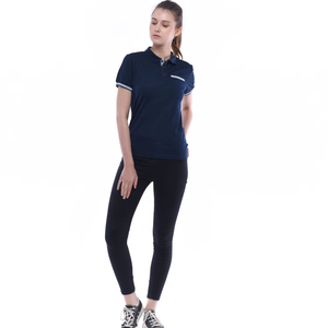 เสื้อยืดคอกลมผ้าฝ้ายผสมโพลีเอสเตอร์แขนสั้นปักลายแบบมินิมอลไม่ยับ - Product Image 4