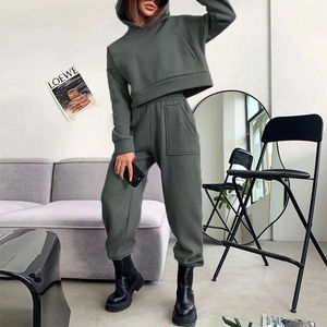 Nueva Venta caliente Otoño Invierno con capucha ropa de entrenamiento traje de estante ropa deportiva de mujer Jogger mujeres chándal conjunto chándal - Product Image 4