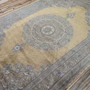 Turkish Rug, Large 6.3x9.9 ft Rug, <b>Brown</b> Bordered Rug - Product Image 3