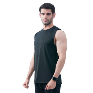 Camiseta sin mangas de entrenamiento de algodón transpirable para hombre personalizada OEM, ropa deportiva para gimnasio, camiseta transpirable con espalda cruzada, camiseta informal de verano con estampado 3D para Fitness - Product Image 4