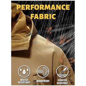 Men Windproof Fleece <b>Hooded</b> <b>Soft</b> <b>Shell</b> <b>Jacket</b> Waterproof Breathable Winter Sportswear for Outdoor Activities - Product Image 2