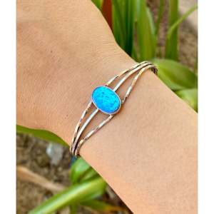 Pulsera de Moda Mark Barney con Ópalo Azul y Plata de Ley - Product Image 2