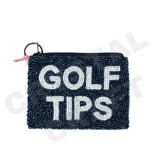 GOLF TIPS Monedero personalizado con cuentas de semillas Monedero Hermoso monedero con características de accesorios de moda - Product Image 1