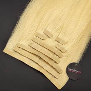 Meilleure qualité de qualité supérieure vietnamienne vierge Remy cheveux pleine cuticule Clip-In Machine Double trame naturelle droite - Product Image 3