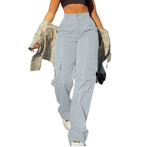 Haute qualité en gros femme pantalon décontracté multi-poches Cargo survêtement 100% coton biologique Cargo pantalon femmes - Product Image 1