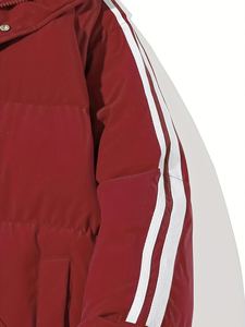 Chaqueta de invierno con logotipo personalizado para hombre, lona acolchada impermeable con cuello levantado, chaqueta acolchada para exteriores, hecha a medida - Product Image 3