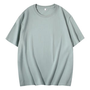 OEM Custom Logo Embroidery Printed Design Men's 180g Cotton Neck <b>T</b>-<b>shirt</b> Solid Color Short & Loose Half Sleeve Knitted Fabric - Product Image 4